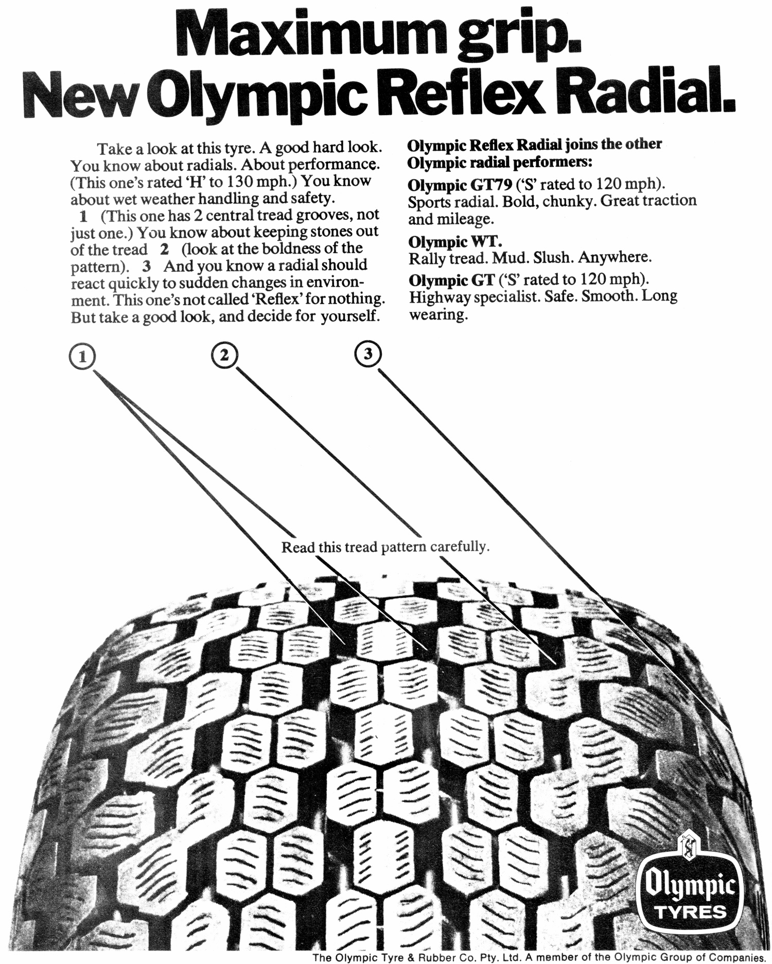 1972 Olympic Reflex Radial Tyres